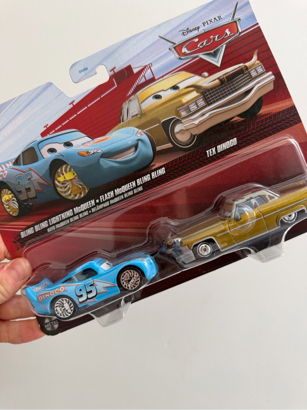 Disney Pixar Cars Bling Bling Lightning McQueen & Tex Dinoco 2-Pack